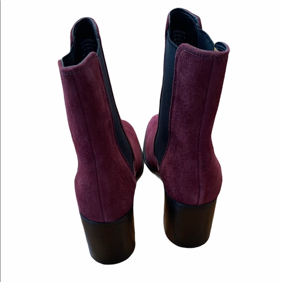 ASOS Burgundy Wine Square Toe Chelsea Boot NWOT - Picture 4 of 13